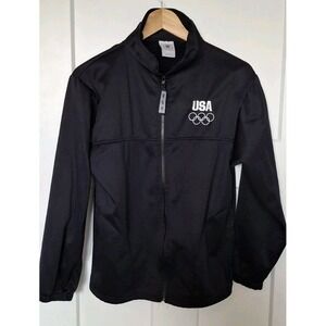 United States Olympic Committee Jacket Womens Medium Black Long Sleeve Full Zip